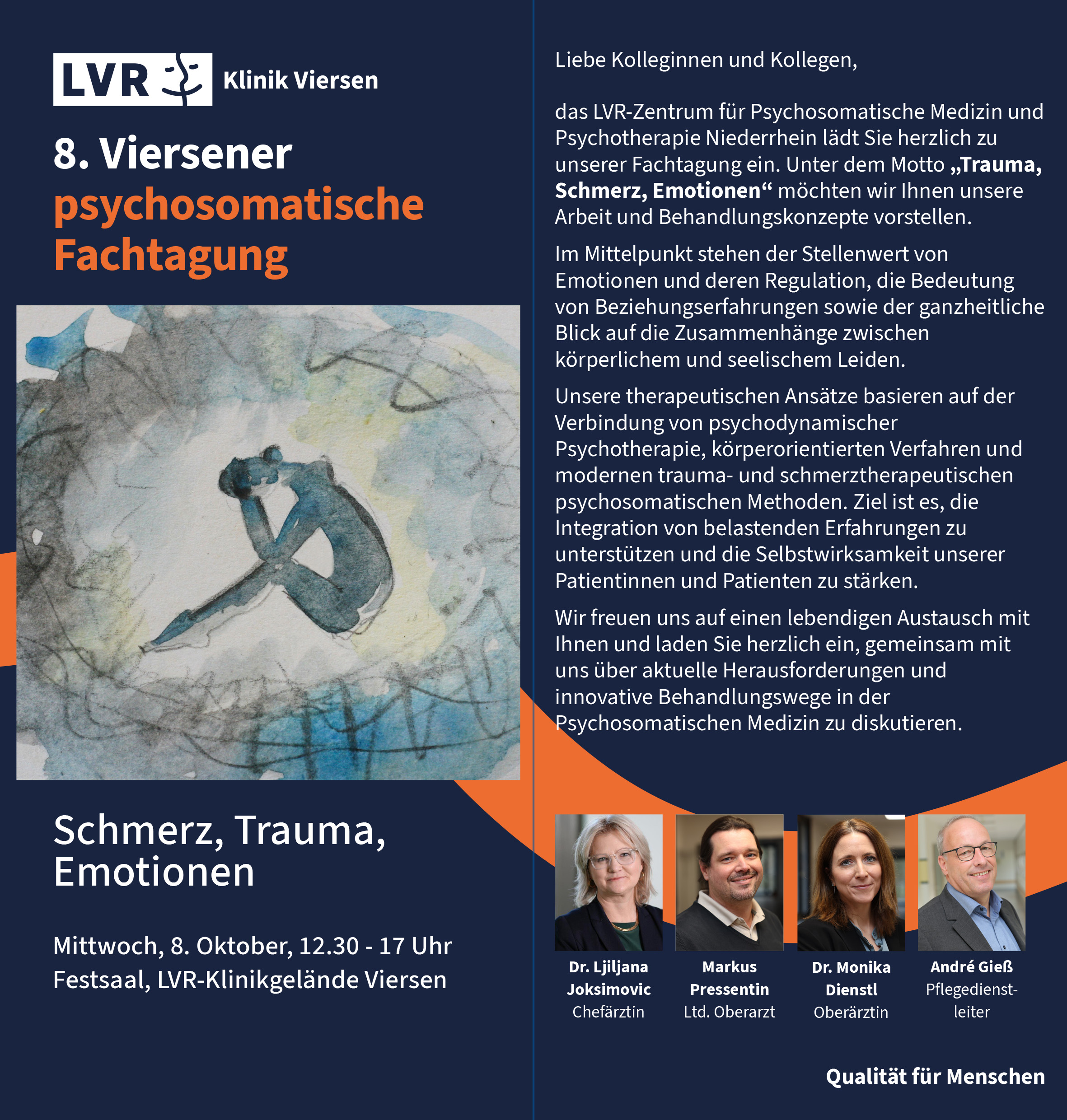 Die erste Seite des Flyers zur 8. Psychosomatischen Fachtagung