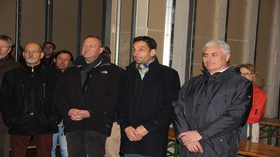 Gruppenfoto: v.l: Dr. Michael Rese (Qualitätsmanagement) Dr. Timm Strotmann-Tack (Chefarzt Gerontopsychiatrie), Dr. Ralph Marggraf (Ärztlicher Direktor), Dr. Tarik Ugur (Chefarzt Allgemeinpsychiatrie)