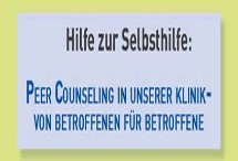 Ausschnitt aus dem Handzettel 'Peer Counseling von Betroffenen für Betroffen - Hilfe zur Selbsthilfe".
